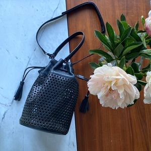 Loeffler Randall Black Leather Bucket Bag